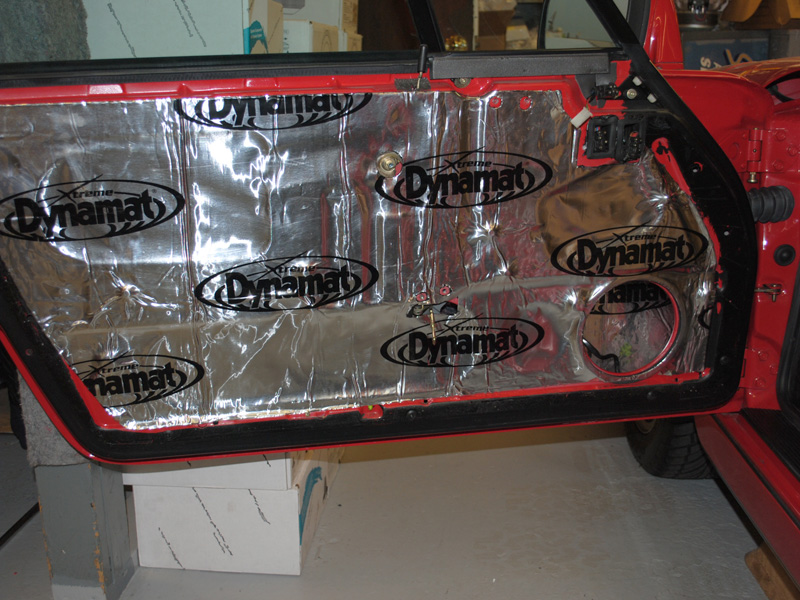 We always recommend the sound deadening. The original plastic vapor barrier is replaced with Dynamat Extreeme and some is also installed on the outer door skin.