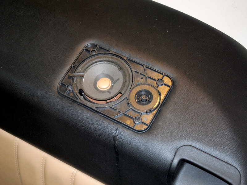 The rear factory speaker is part of the mounting plate that holds the original rectangular grille. And there are no good 4x6” replacement speakers with this grille shape.