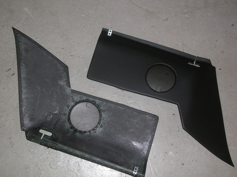 The side panels were fabricated out of ABS plastic. Even though we used a 6 1/2" MB Quart for rear fill we used a 5 1/4" grille because of the limited space.