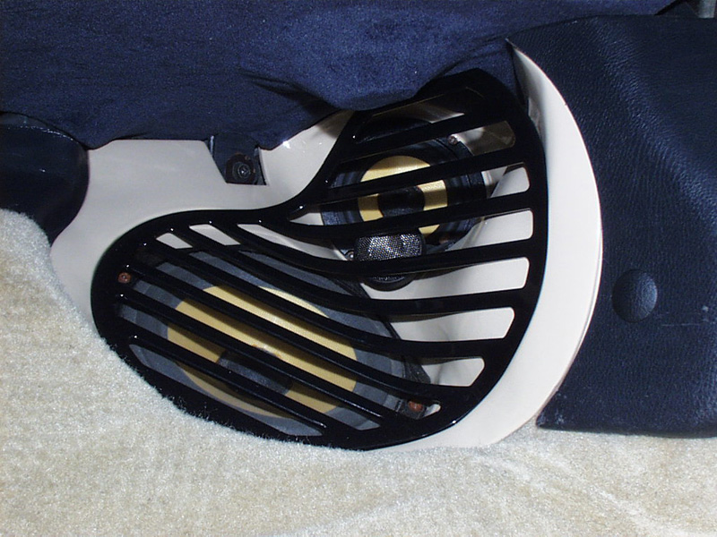 Sound quality, imaging and staging were top priority in this install. Endless hours were spent listening, designing and selecting speaker combinations. The result was a 7" Focal Polykevlar Midbass driver in its own enclosure within a body cavity. This created intense bass-presence up front.
