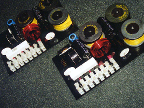 A rather complex three-way passive crossover network was designed and built with high voltage / low tolerance components from Aeon, Solen and Intertechnick.