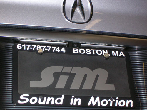 2005 Acura TL - This car comes with every gadget out there, even we where surprised that it didn't have a Back-Up Camera. We recessed an Eclipse wide-angle camera right above the license plate.