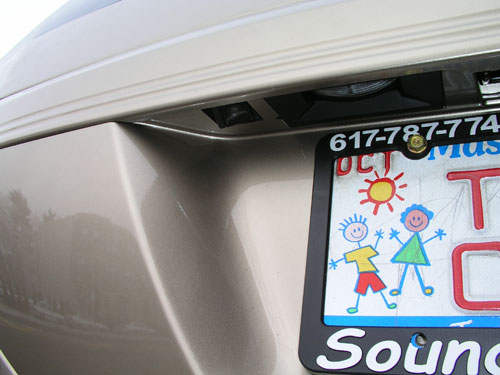 2005 Honda Odyssey - This Eclipse BEC-105 Back-Up Camera was inconspicuously mounted into the tailgate of this minivan. The image was displayed on an Eclipse AVN.
