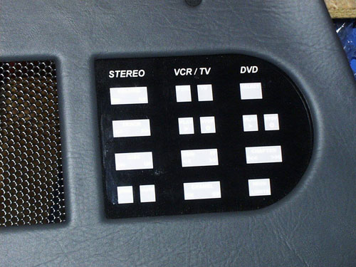 2000 Chevrolet Tahoe - This is cool. Two PAC steering wheel remote adapters where used to build our own remote in the back of the vehicle for tailgate party's. Soft-touch micro switches where used and overlaid with a laminate with all the button descriptions.